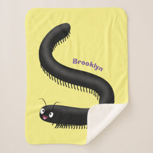 Couverture Sherpa Illustration de dessin mignon millipede