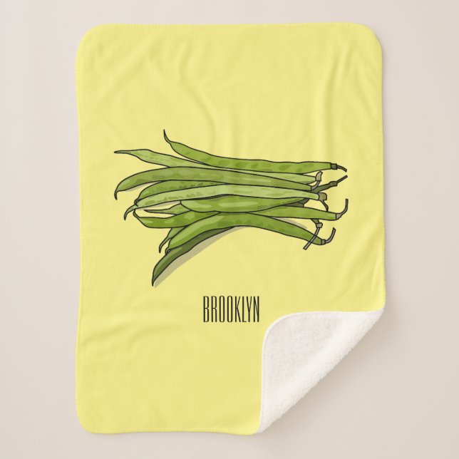 Couverture Sherpa Illustration de haricots verts (Devant)