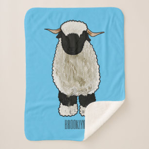 Couverture Sherpa Illustration de la caricature de mouton Valais Bla