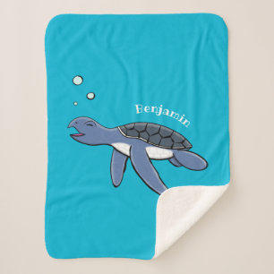 Couverture Sherpa Illustration de la petite tortue de mer