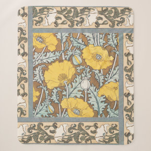 Couverture Sherpa Illustration de l'art du pavot Flower Nouveau