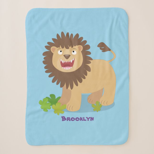 Couverture Sherpa Illustration de l'effervescence de lions heureux (Devant)