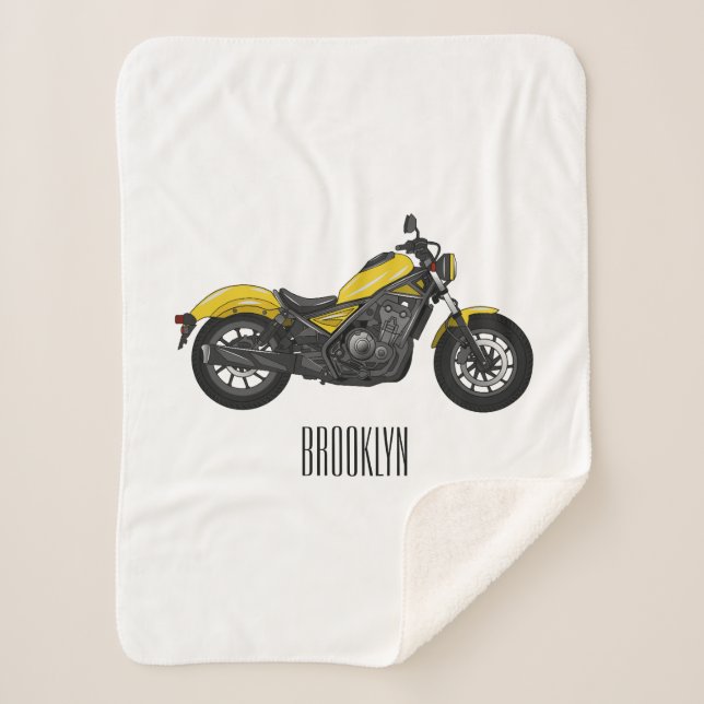 Couverture Sherpa Illustration de moto Cruiser (Devant)