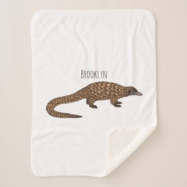 Couverture Sherpa Illustration de pangolin à queue longue (Devant)