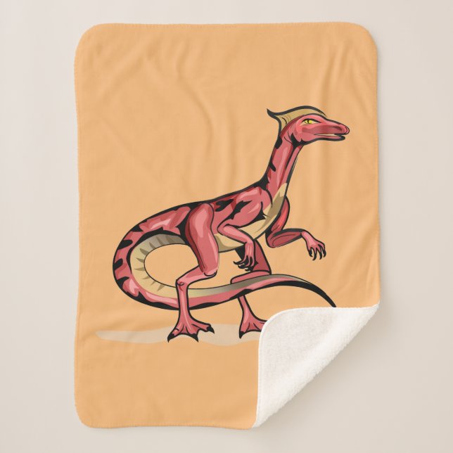 Couverture Sherpa Illustration De Velociraptor. (Devant)