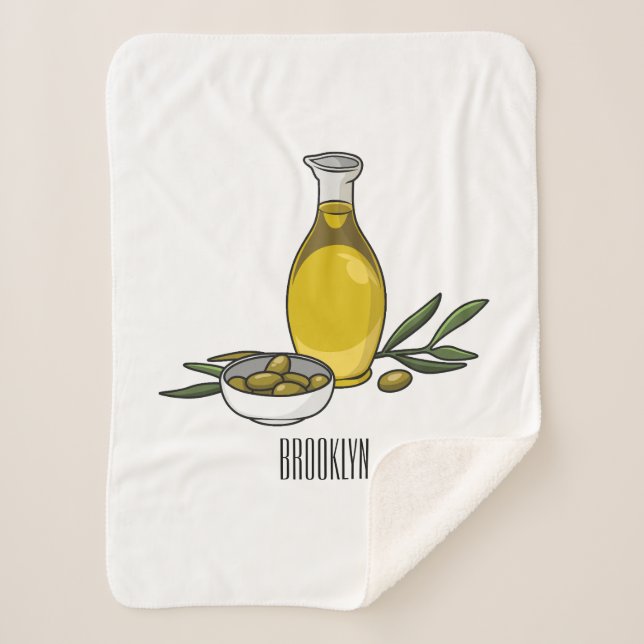 Couverture Sherpa Illustration d'huile d'olive (Devant)
