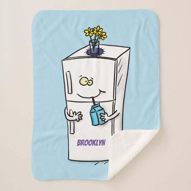 Couverture Sherpa Illustration drôle de réfrigérateur (Devant)