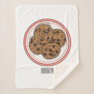 Couverture Sherpa Illustration du cookie de puce à chocolat