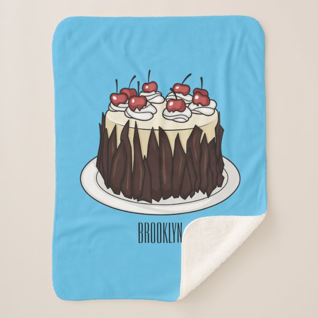 Couverture Sherpa Illustration du gâteau de la Forêt-Noire (Devant)