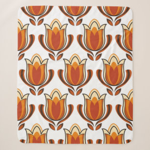 Couverture Sherpa illustration du matériau motif rétro des années 70