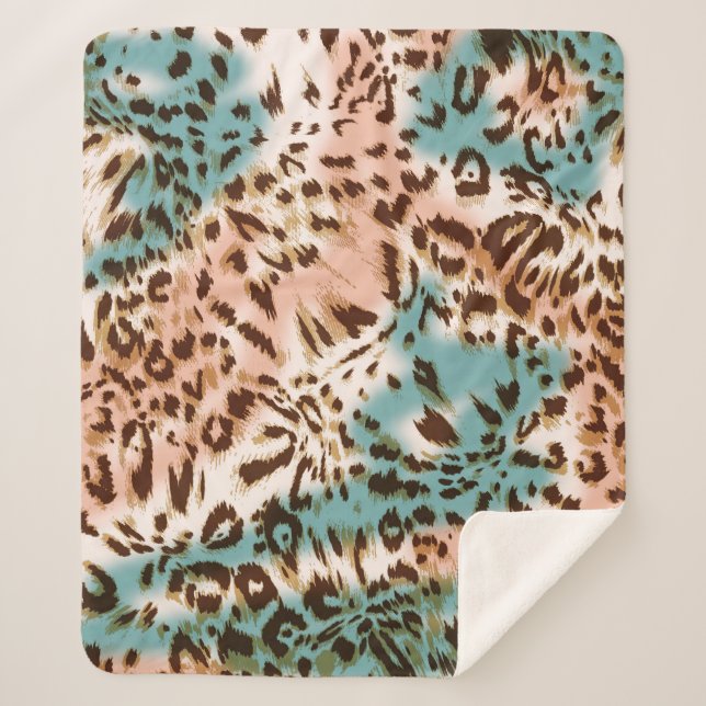 Couverture Sherpa Illustration du motif léopard, poster de animal (Devant)