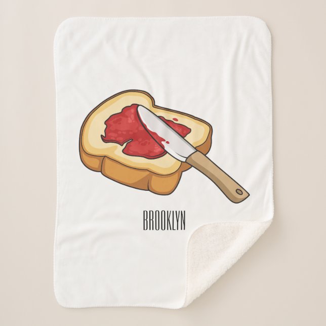 Couverture Sherpa Illustration du pain et de la confiture (Devant)
