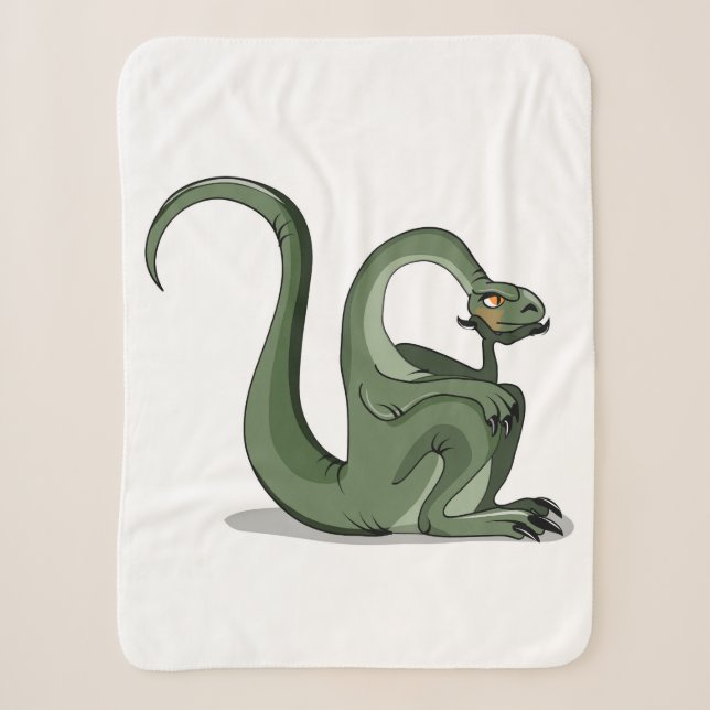 Couverture Sherpa Illustration D'Un Brontosaurus Caricaturé Qui Pens (Devant)