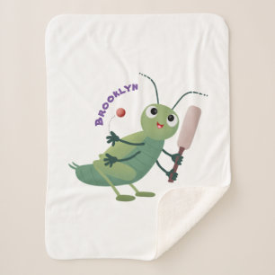 Couverture Sherpa Illustration d'un insecte du cricket vert mou