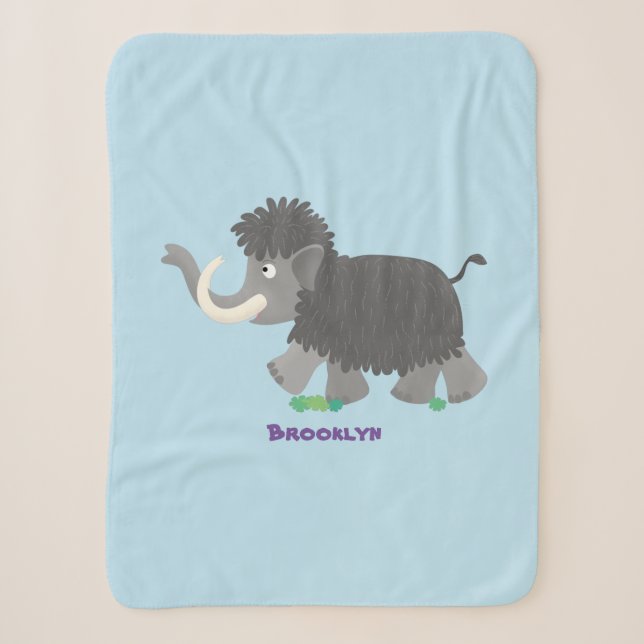 Couverture Sherpa Illustration d'un mammouth laineux mou (Devant)