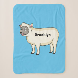 Couverture Sherpa Illustration d'un mouton joyeux