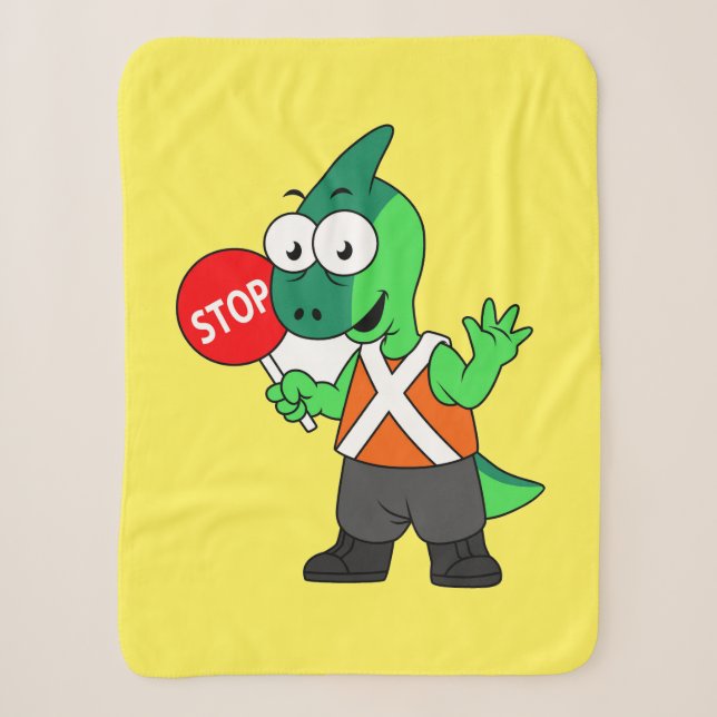 Couverture Sherpa Illustration D'Un Parasaurolophus Traffic Enforcer (Devant)