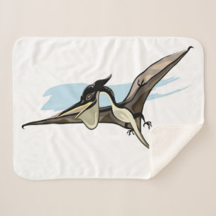 Couverture Sherpa Illustration D'Un Pteranodon Dinosaure.