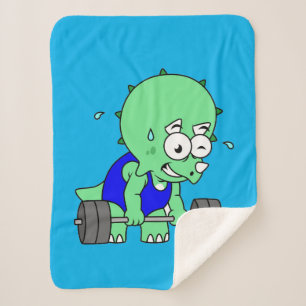 Couverture Sherpa Illustration D'Un Tricératops Poids De Levage.