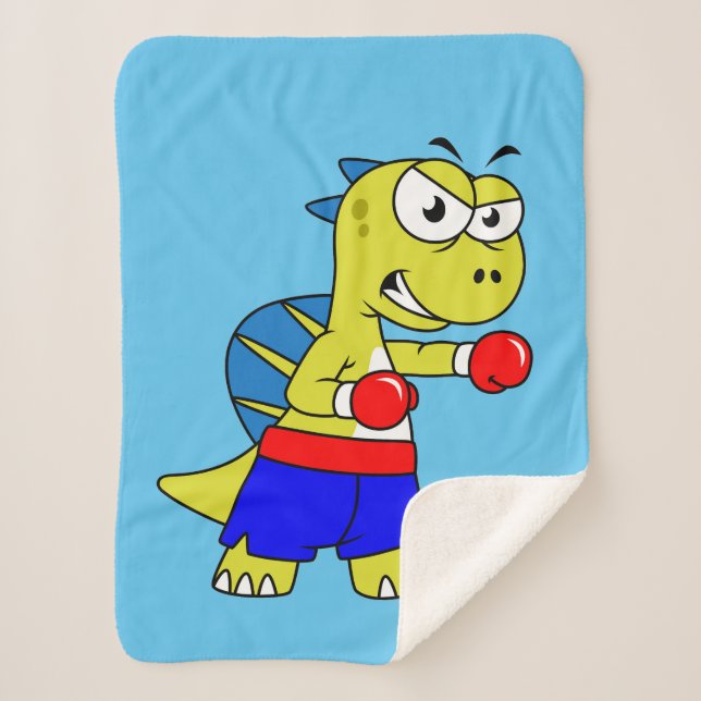 Couverture Sherpa Illustration D'Une Boxe De Spinosaurus. (Devant)