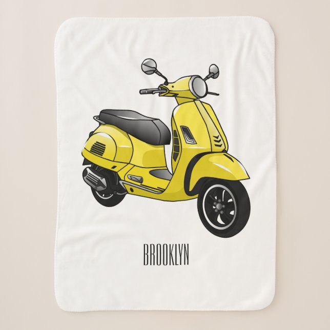 Couverture Sherpa Illustration d'une moto cyclable (Devant)