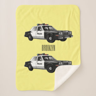 Couverture Sherpa Illustration d'une voiture de police