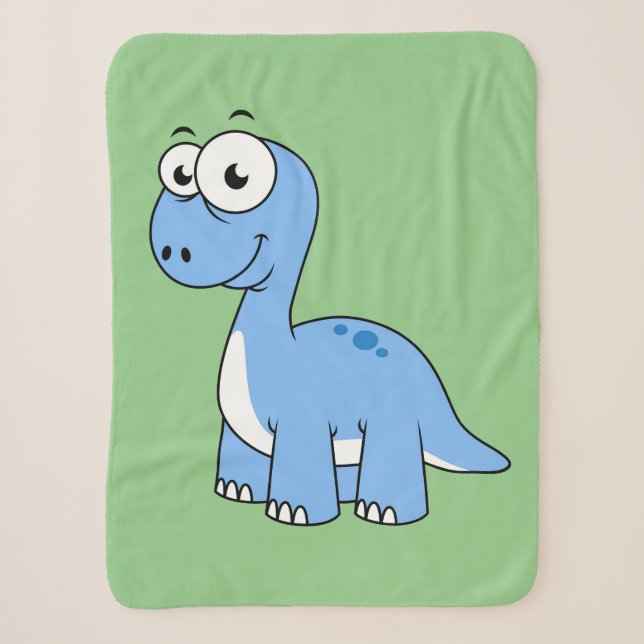 Couverture Sherpa Illustration Mignonne D'Un Brontosaurus. (Devant)