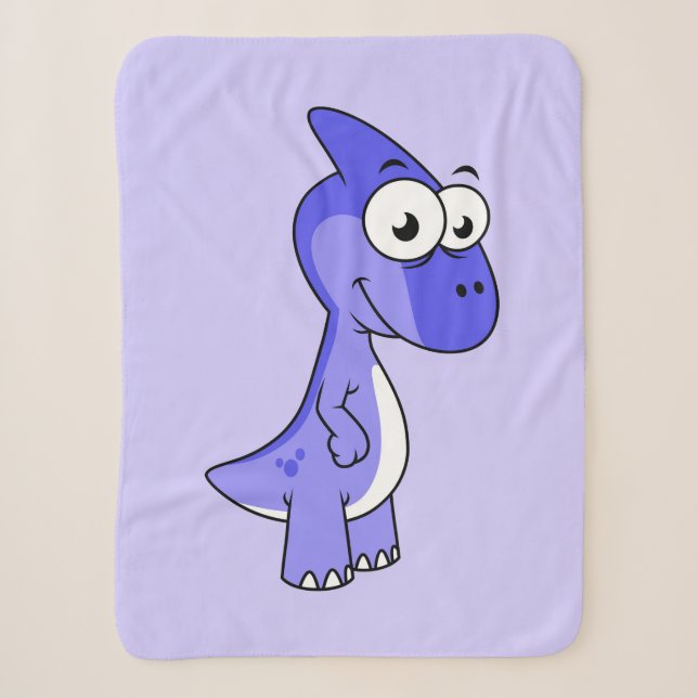 Couverture Sherpa Illustration Mignonne D'Un Parasaurolophus Dinosau (Devant)