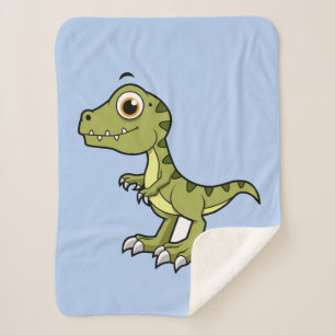 Couverture Sherpa Illustration Mignonne D'Un Rex Tyrannosaurus.