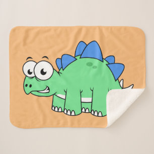 Couverture Sherpa Illustration Mignonne D'Un Stegosaurus. 2