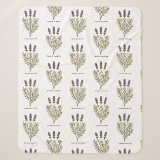 Couverture Sherpa Illustration vintage de la fleur de lavande