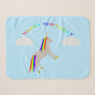 Couverture Sherpa Imaginaire Anniversaire Unicorne arc-en-ciel et nu