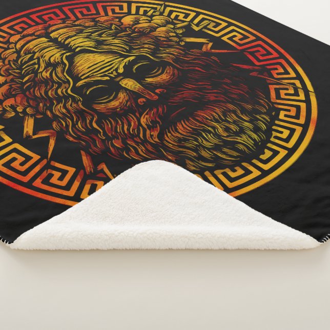 Couverture Sherpa Impression artistique du Bouclier antique de Zeus (3/4)