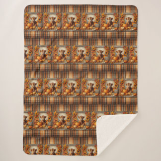 Couverture Sherpa Impression d'automne de la jolie vache Highland