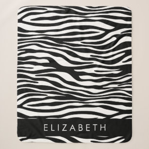 Couverture Sherpa Impression Zèbre, Grilles, Noir Et Blanc, Votre No