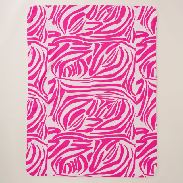 Couverture Sherpa Impression zèbre rose (Devant)