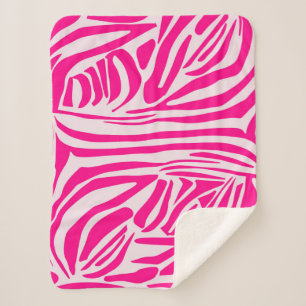 Couverture Sherpa Impression zèbre rose
