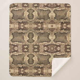 Couverture Sherpa Imprimé animal à motif de peau de serpent exotique