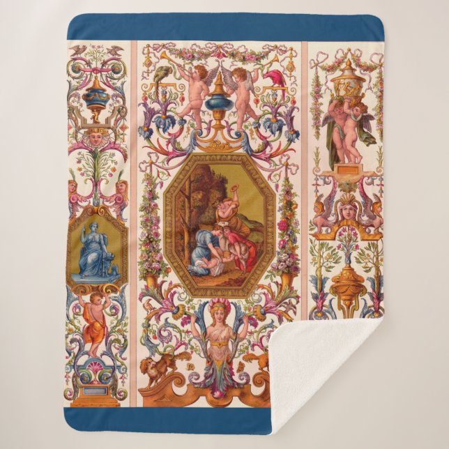 Couverture Sherpa imprimé baroque ultra opulent du XVIIe siècle (Devant)