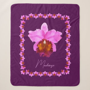 Couverture Sherpa Imprimez Personnalisé Cattleya Orchid Motif
