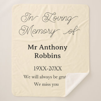 Couverture Sherpa In Loving memory of name funeral memory keepsake