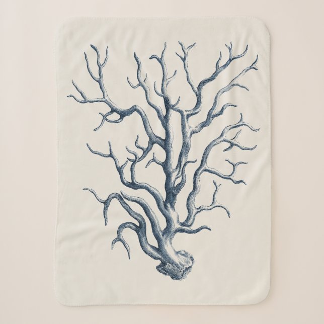 Couverture Sherpa Indigo Coral (Devant)