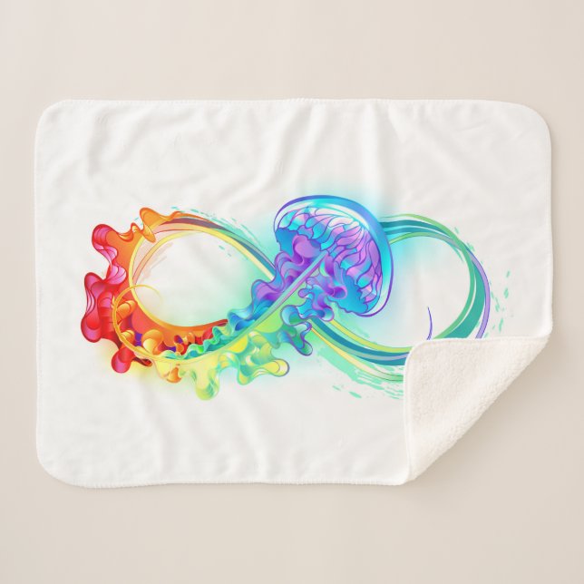 Couverture Sherpa Infinity avec Rainbow Jellyfish (Devant (Horizontal))