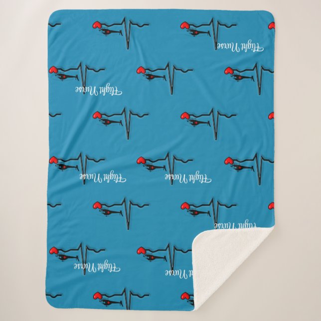 Couverture Sherpa Infirmière en vol QRS & Helicopter Blue (Devant)