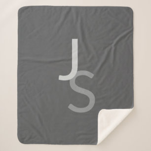 Couverture Sherpa Initiales monogrammes à chevauchement moderne Gr