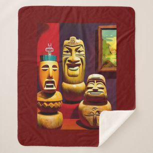 Couverture Sherpa Intérieur Tiki Life Ken Gage Art