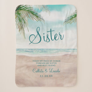 Couverture Sherpa Island Breeze Beach to the Sister Heartfeel Quote