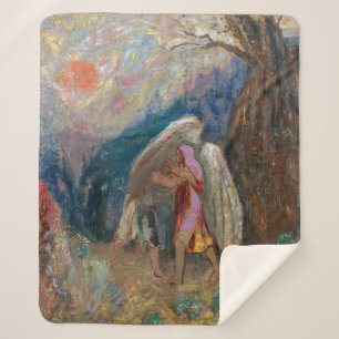 Couverture Sherpa Jacob et l'ange   Odilon Redon  