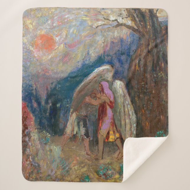 Couverture Sherpa Jacob et l'ange | Odilon Redon | (Devant)