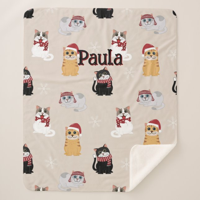 Couverture Sherpa J'adore mes chats (Devant)